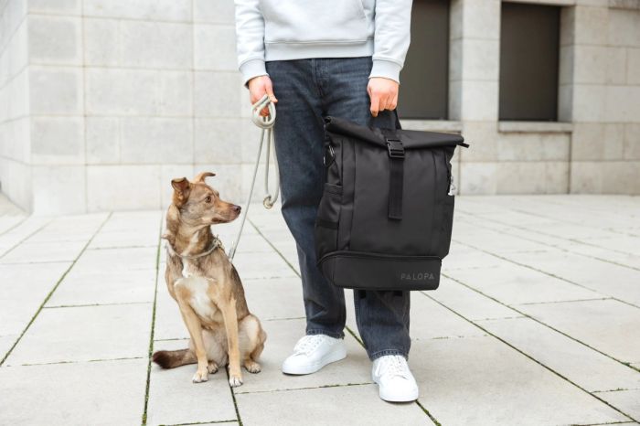 Рюкзак-ролтоп для прогулянок із собакою Palopa Yoska Чорний