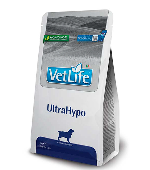 Сухий корм Farmina Vet Life UltraHypo для собак при харчовій алергії, гіпоалергенний, 2 кг   Фарміна дог сух Vet Life ULTRAHYPO дієт. харч, , 2 кг 25296