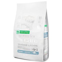 Беззерновий сухий корм для собак дрібних порід із білосніжною шерстю Natures Protection Superior Care White Dogs Grain Free Adult Small and Mini Breeds з білою рибою, 1,5 кг 