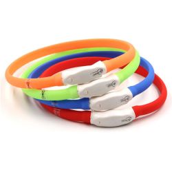 Нашийник плоский L 70 см силіконовий миготливий CTY-014 Зелений