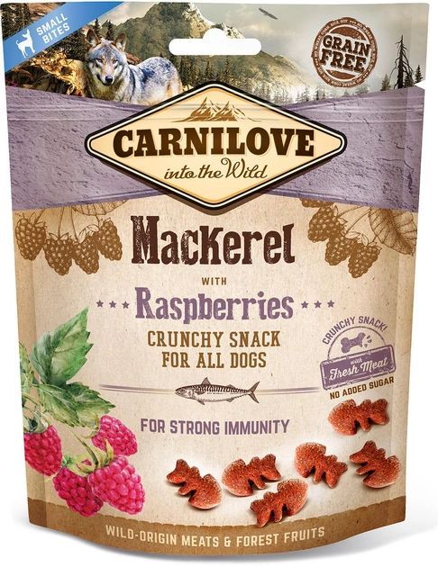 Ласощі Carnilove Crunchy Snack для собак зі скумбрією та малиною 200 г 