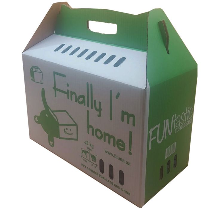 Переноска для тварин до 8 кг 45х22х28 см картон 