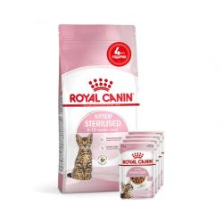 АКЦІЯ Royal Canin KITTEN STERILISED для стерилізованих кошенят набір корму 2 кг + 4 паучі 