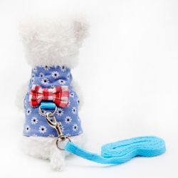 Шлея+повідець Блакитна квітка для гризунів M 