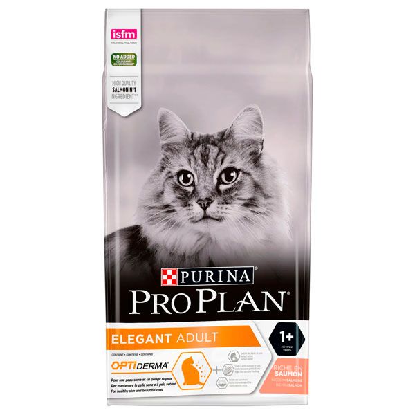 PRO PLAN Elegant сухий корм для котів із чутливою шкірою та від випадіння шерсті з лососем 10 кг