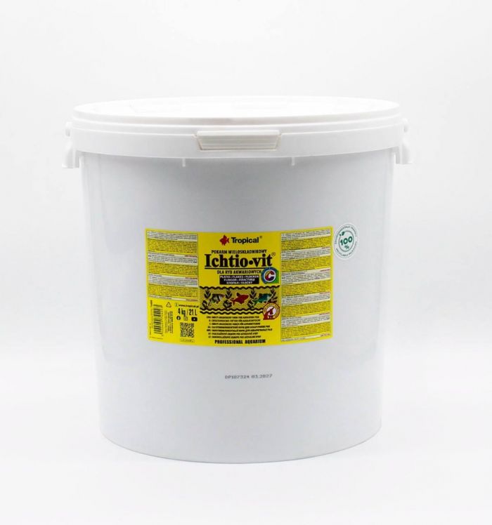 Корм Tropical Ichtio Vit для риб у вигляді пластівців відро. 21 л.