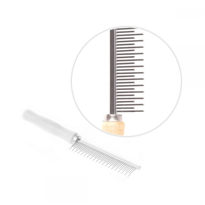 Гребінець різнозуба 19х2 см деревяна ручка GS07 