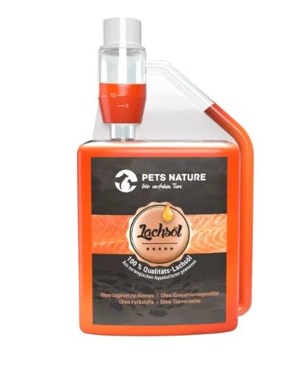 Pets Nature Lachsl Лососева олія для собак та котів із дикого норвежського лосося холодного віджиму 500 мл 