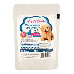 Леопольд Мясний корм з птахом для цуценят 85 гр 491938 