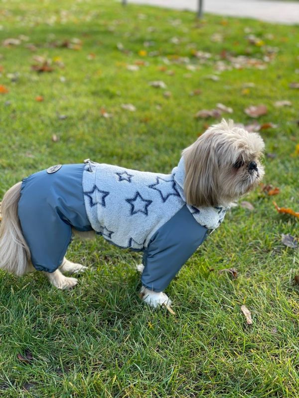 Норман комбінезон на овчині без силікону для собак хлопчиків S