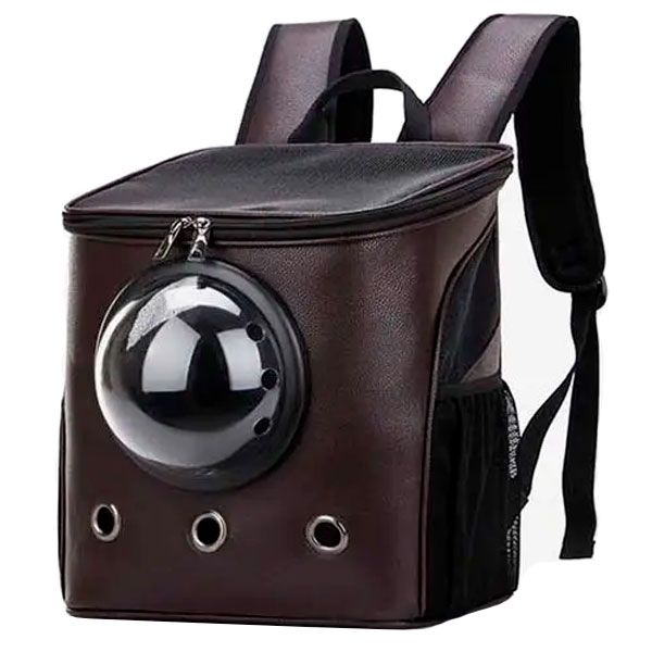 Рюкзак Квадрат ілюмінатор шкіра шоколад 36х32х25 см