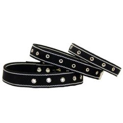 Нашийник для собак, подвійний капрон, чорний 18-46 см