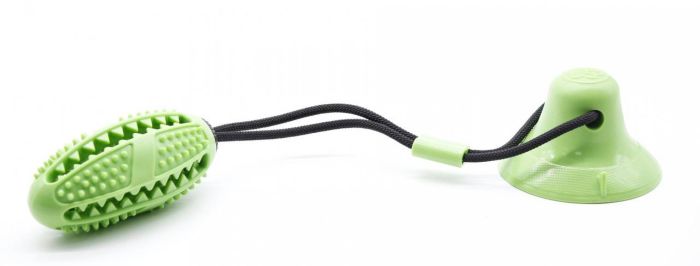 Мяч-регбі 11 см на присоску, шнур 40 см, зелений, SL815 