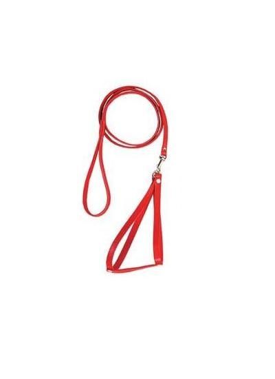 Шлея човник з повідцем капрон 30  30см довжина повідця 130см Червоний