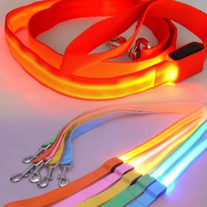 Повідець тканинний світиться 120 см Синій