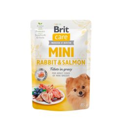 Brit Care Mini pouch Без зерновий вологий корм для собак мініатюрних порід кролик та лосось у соусі, 85 г 