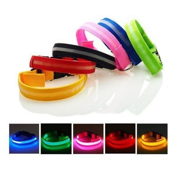 Нашийник LED смуга тканинний ширина 2,5 см M 40-48см
