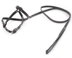 Шлейка вісімка з повідцем шкіра не строчений набір Фауна 103020-2 Чорний