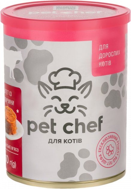 Pet chef консерви для кішок яловичина 360г