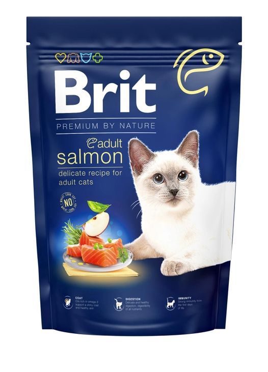 Brit Premium by Nature Cat Adult Salmon Сухий корм для кішок з лососем 1.5 кг