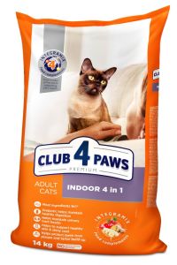 Акція Club 4 paws Indoor 4 in 1 (Клуб 4 лапи) Корм для домашніх котів з куркою 14кг (-15)
