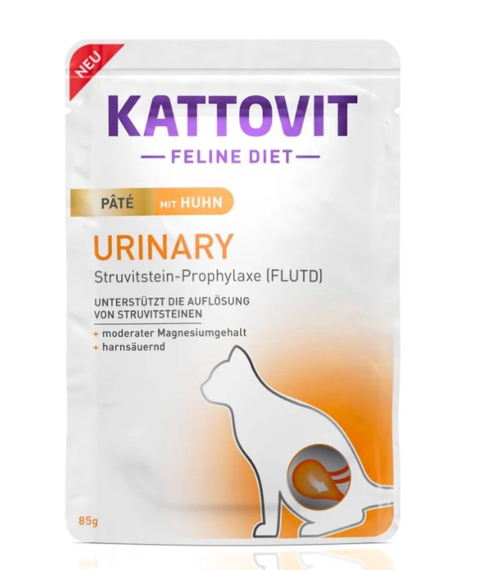 Вологий корм Kattovit Urinary Chicken Pate для котів, з куркою паштет, 85 г