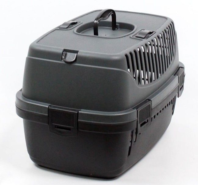 Переноска для тварин Пластикова SG на 6 кг 48х32х32 чорна 