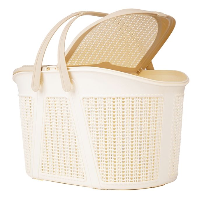 Кошик-переноска пластик велика 443227 см Ванільний