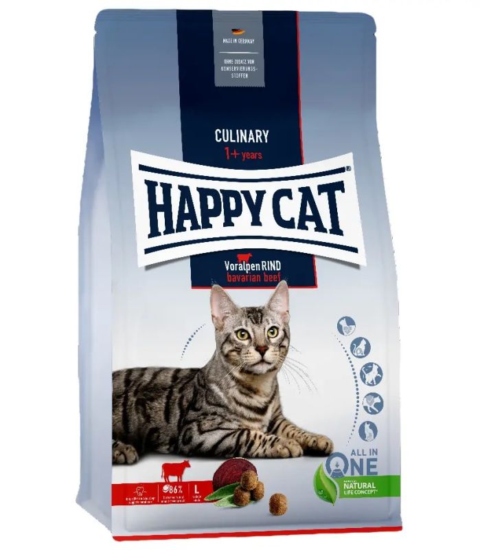 Happy Cat Culinary Voralpen Rind Сухий корм для дорослих кішок з яловичиною 1,3 кг