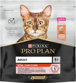АКЦІЯ Purina Pro Plan Adult 1+ Vital Functions сухий корм для кішок з лососем 400 г 