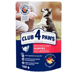 Клуб 4 лапи Преміум консерви для цуценят індичка в соусі 100г 363198 