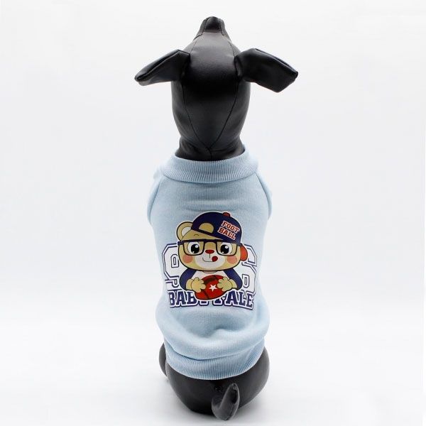 Світшот Собака-бейсболіст трикотаж на флісі блакитний, L L