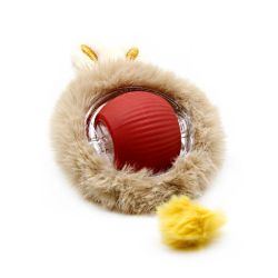 Мяч інтерактивний з пушком червоний 