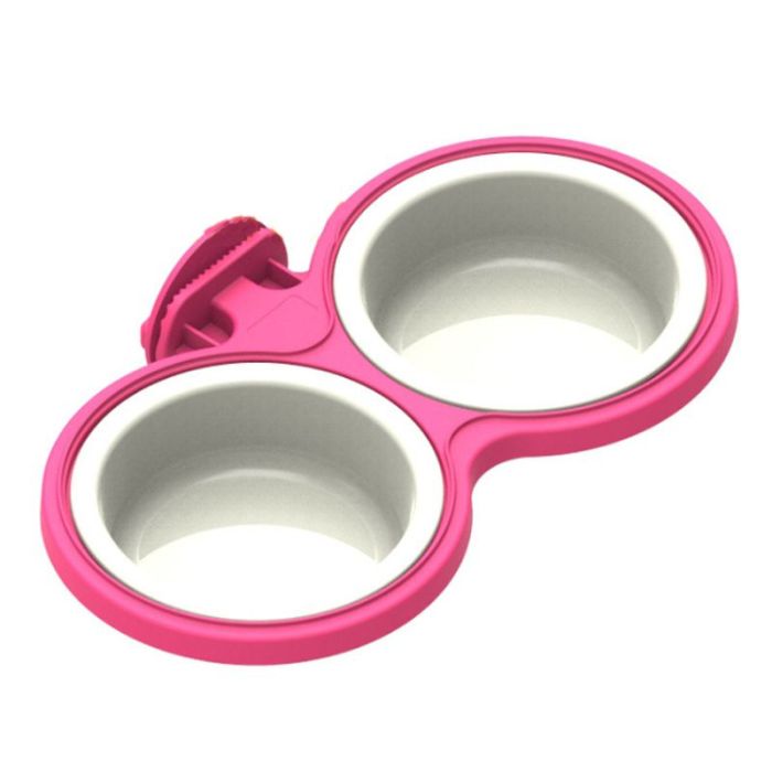 Миска пластикова на кріпленні подвійна 200мл SY-A035 