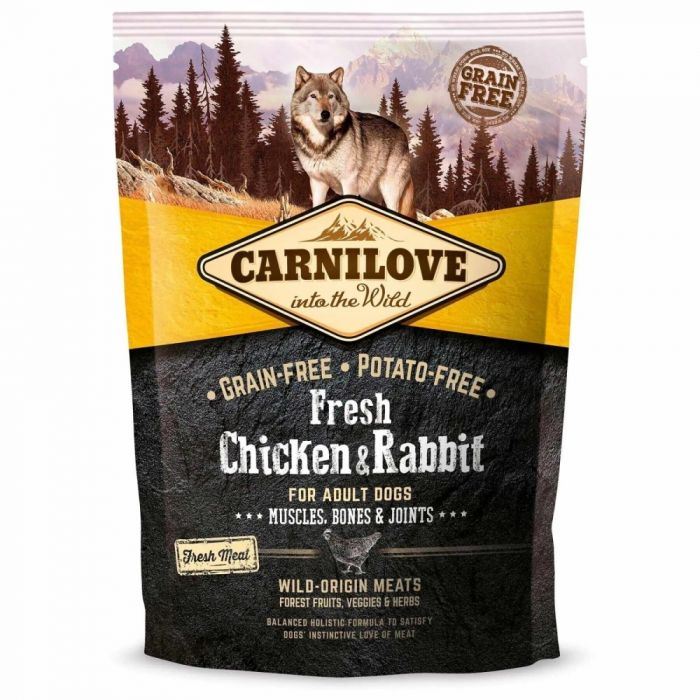 Carnilove Fresh Chicken Rabbit for Adult dogs Сухий корм для дорослих собак усіх порід з куркою та кроликом, 1,5 кг 