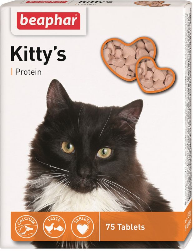 Kittys + Protein-ласощі для кішок, з протеїном 75 таблеток