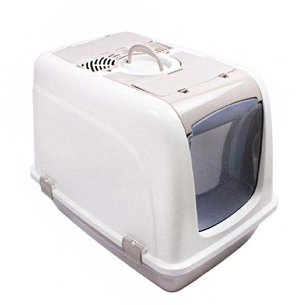 Туалет для котів Будка сірий, 65х50х45 см 