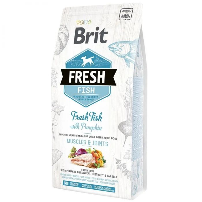 Brit Fresh Adult Large Сухий корм для дорослих собак великих порід з рибою та гарбузом 2,5 кг