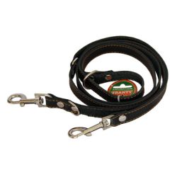 Повідець-перестібка шкіряний чорний Фауна 2,03 м 20 мм 