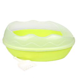 Туалет з високим бортом оливковий з лопаткою, 55х40х22 см 