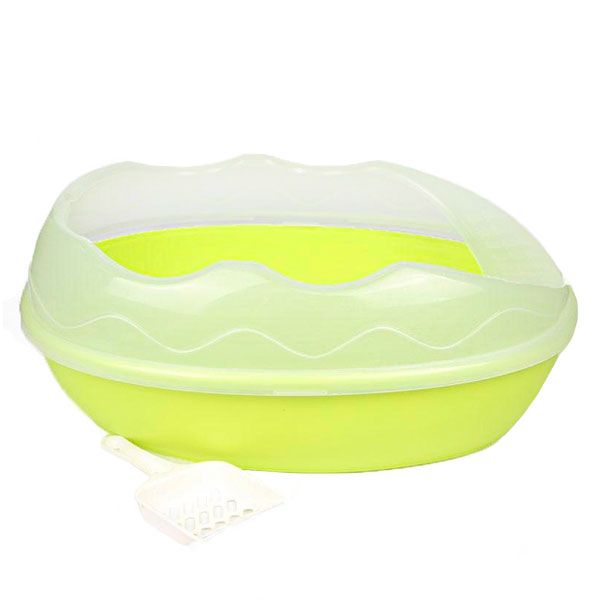 Туалет з високим бортом оливковий з лопаткою, 55х40х22 см 