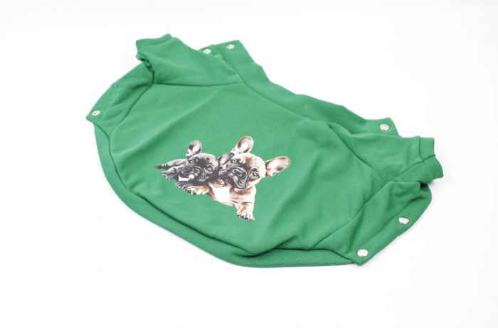 Толстовка Юнік трикотаж на флісі унісекс Зелена. S3 (А 33В 46-57 см.)