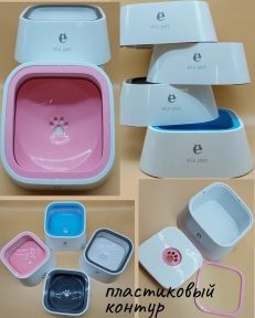 Поїлка Суха морда 1000 мл Сіра, квадратна