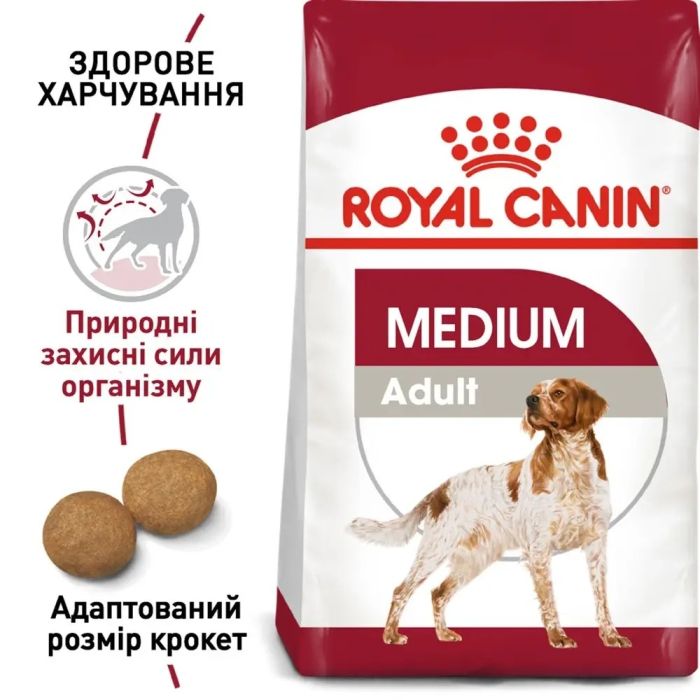 АКЦІЯ Royal Canin Medium Adult Сухий корм для собак свійський птах 15+3 кг 