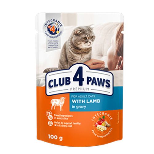 Клуб 4 лапи Преміум консерви для котів ягня в соусі 100г 364270 Акція -12,5