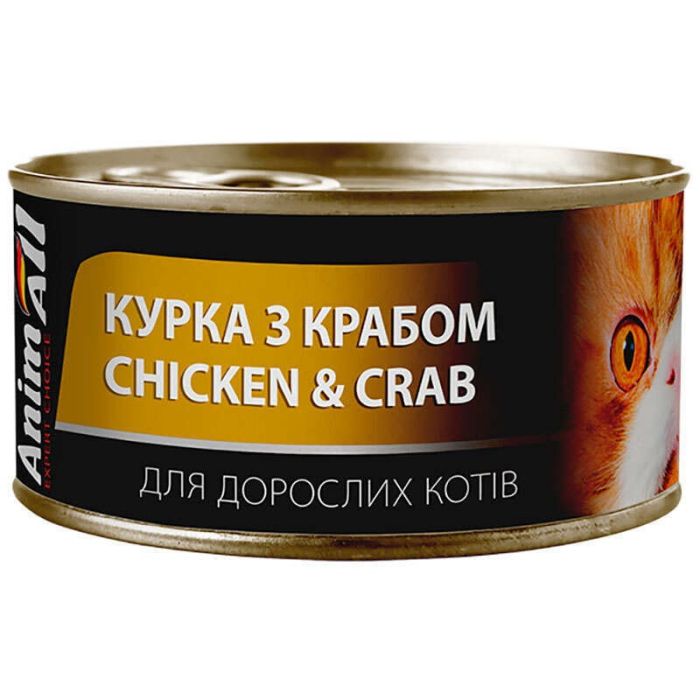AnimAll з куркою та крабом вологий корм для дорослих кішок 85 г 