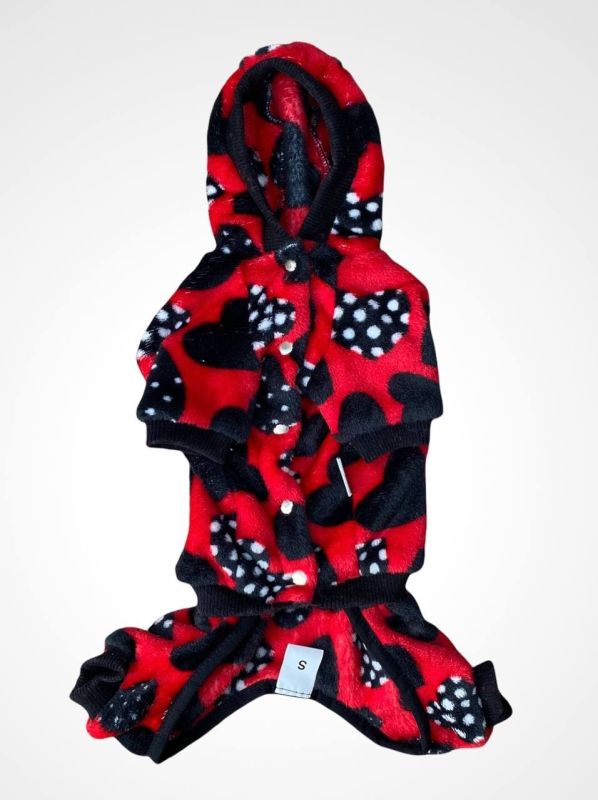 Альба комбінезон для собак Dog Love Чорне Серце махровий M