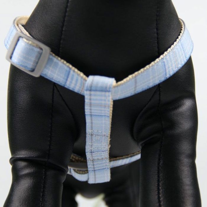 Шлея з повідцем рибка 1,5 х120 см клітинка Бежевий