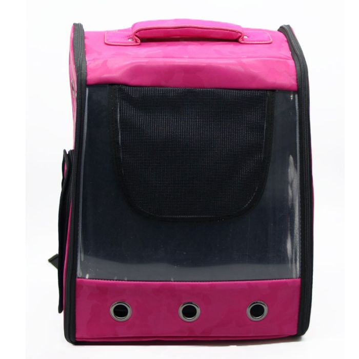 Рюкзак-переноска прозорий для перенесення тварин 36х45х25см Червоний