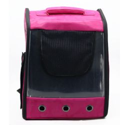 Рюкзак-переноска прозорий для перенесення тварин 36х45х25см Червоний